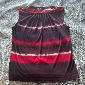 Calvin Klein red multicolored sleeveless blouse